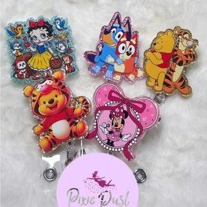 Cartoon character badge reels